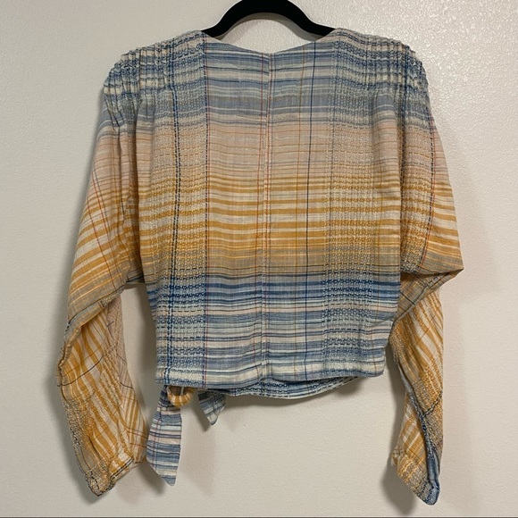 Free People Blouse Womens Small multicolor We the Free Maldives Cropped Wrap Top - Picture 5 of 9